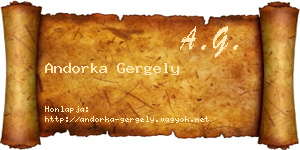 Andorka Gergely névjegykártya